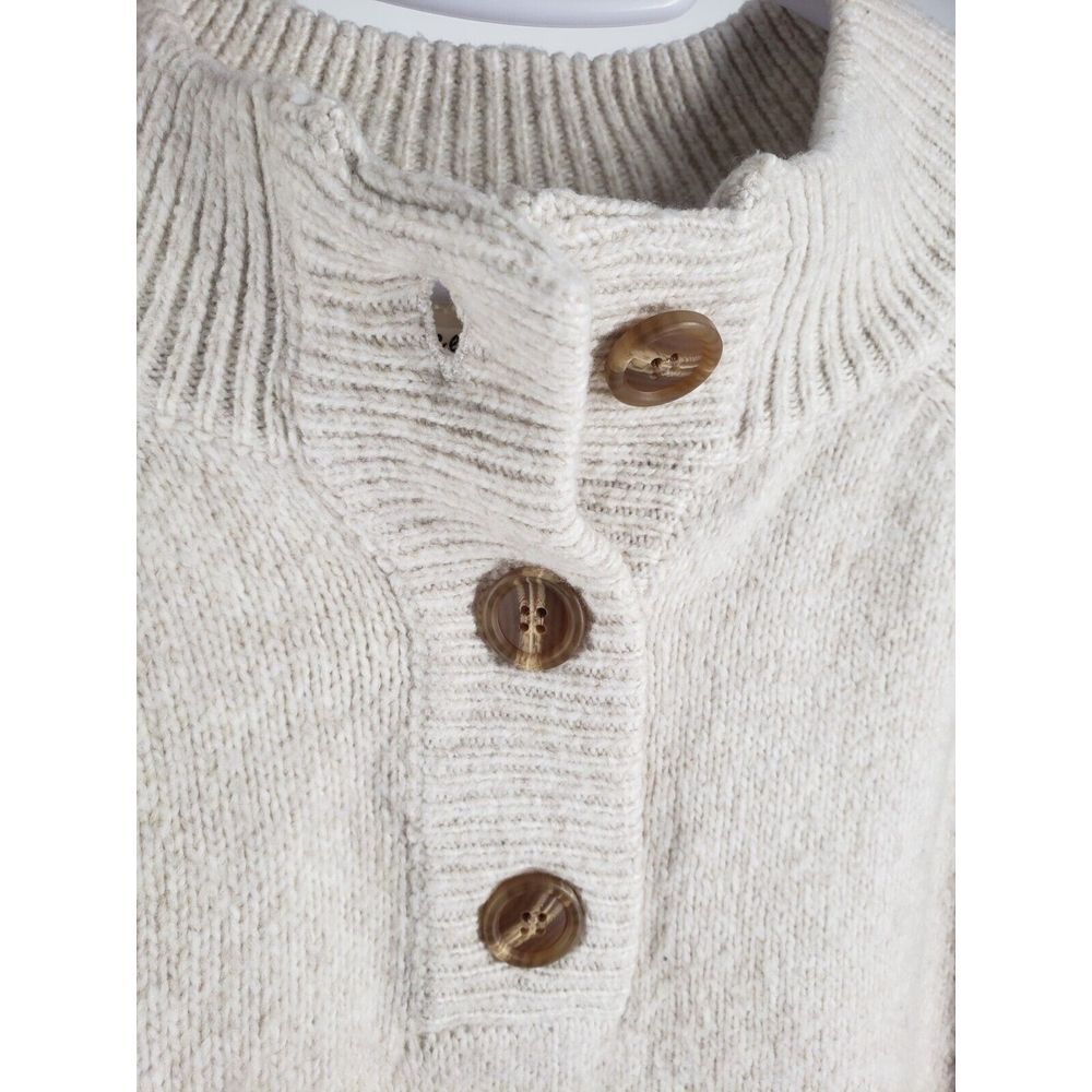 Vine & Love Sweater Womens Small Ribbed Top Long Sleeve Henley Style 3 Button - Picture 2 of 9